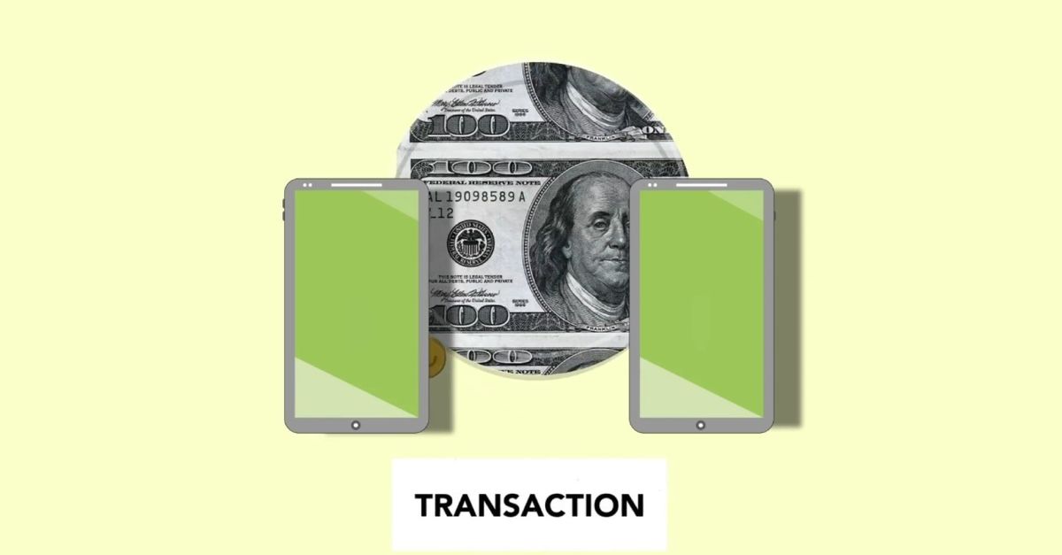 Isometric image of online money transfer via mobile phones on light background
