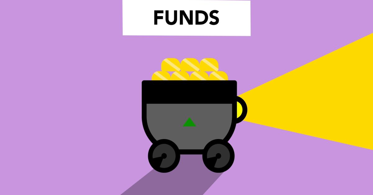 Creative illustration of full trolley with gold representing concept investing in funds and make capital